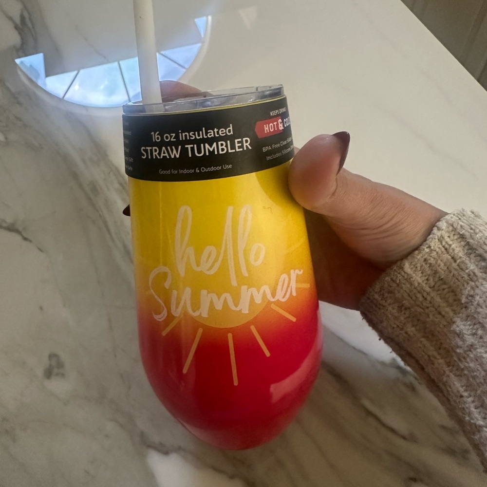NWT Hello Summer Insulated Straw Tumbler
